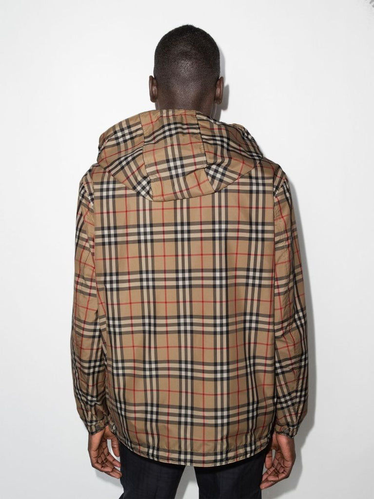 Brown Vintage Check Print Jacket