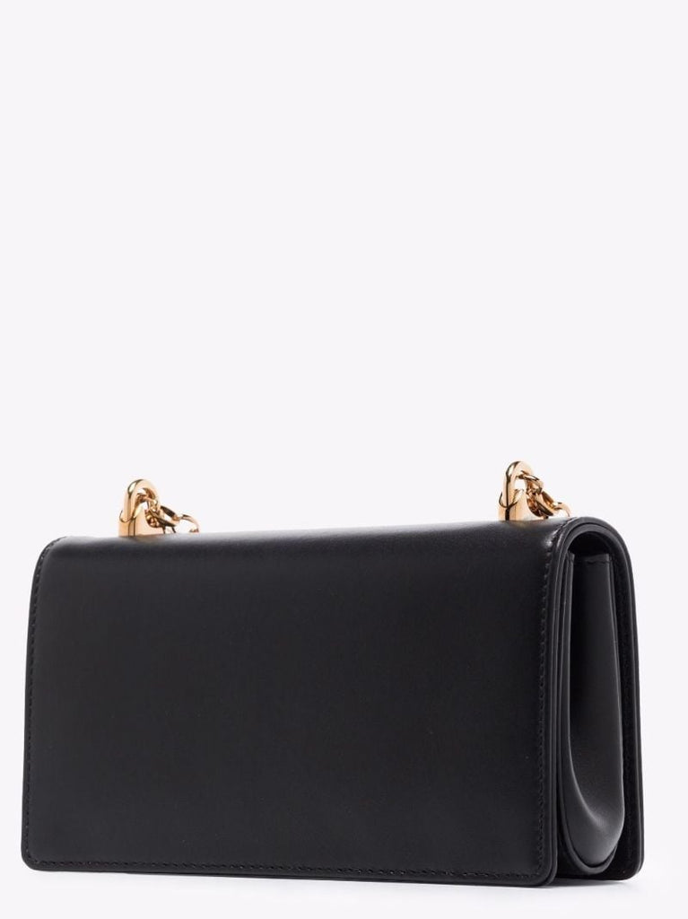 Black Dg Baroque Logo Leather Cross Body Bag