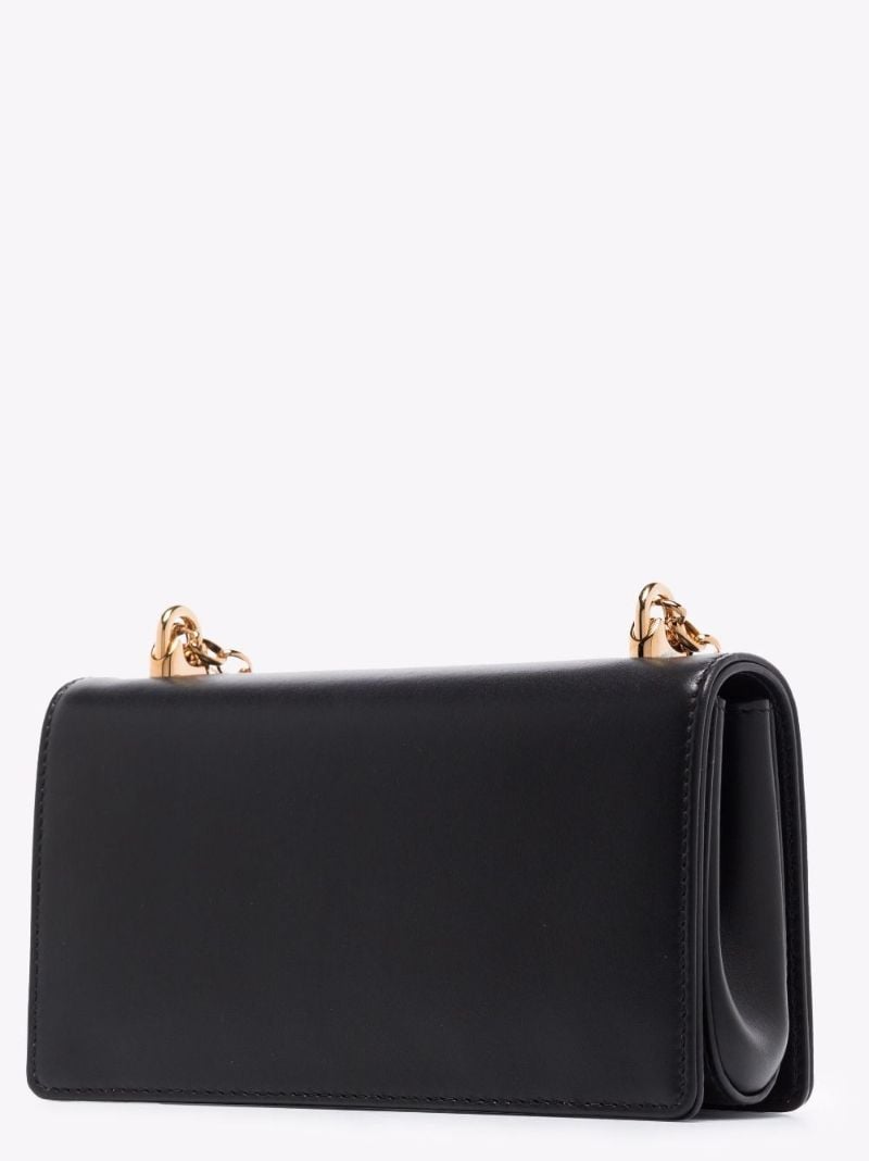 Black Dg Baroque Logo Leather Cross Body Bag