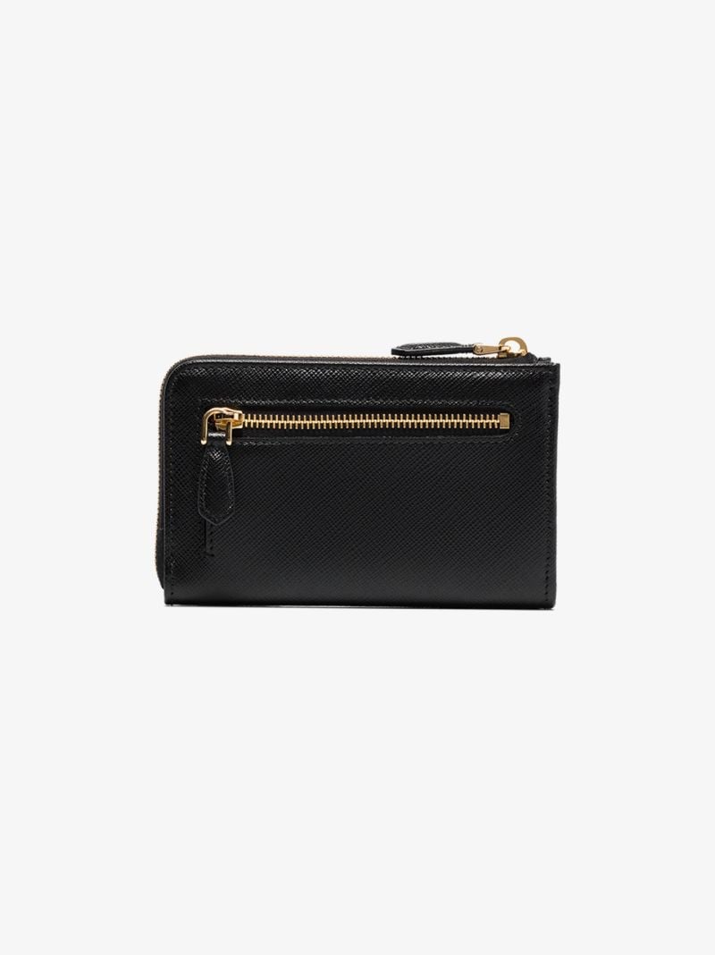 Black Leather Keychain Wallet