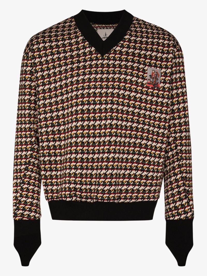 Jacquard-geometric Knit Jumper