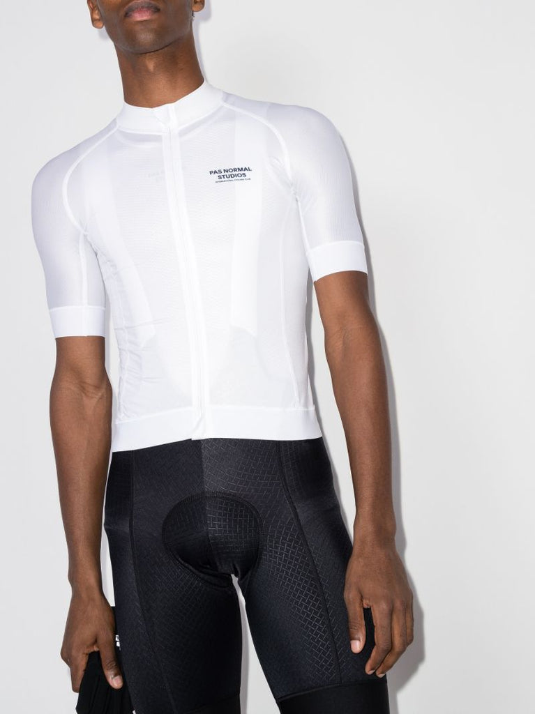 White Mechanism Cycling Jersey Top