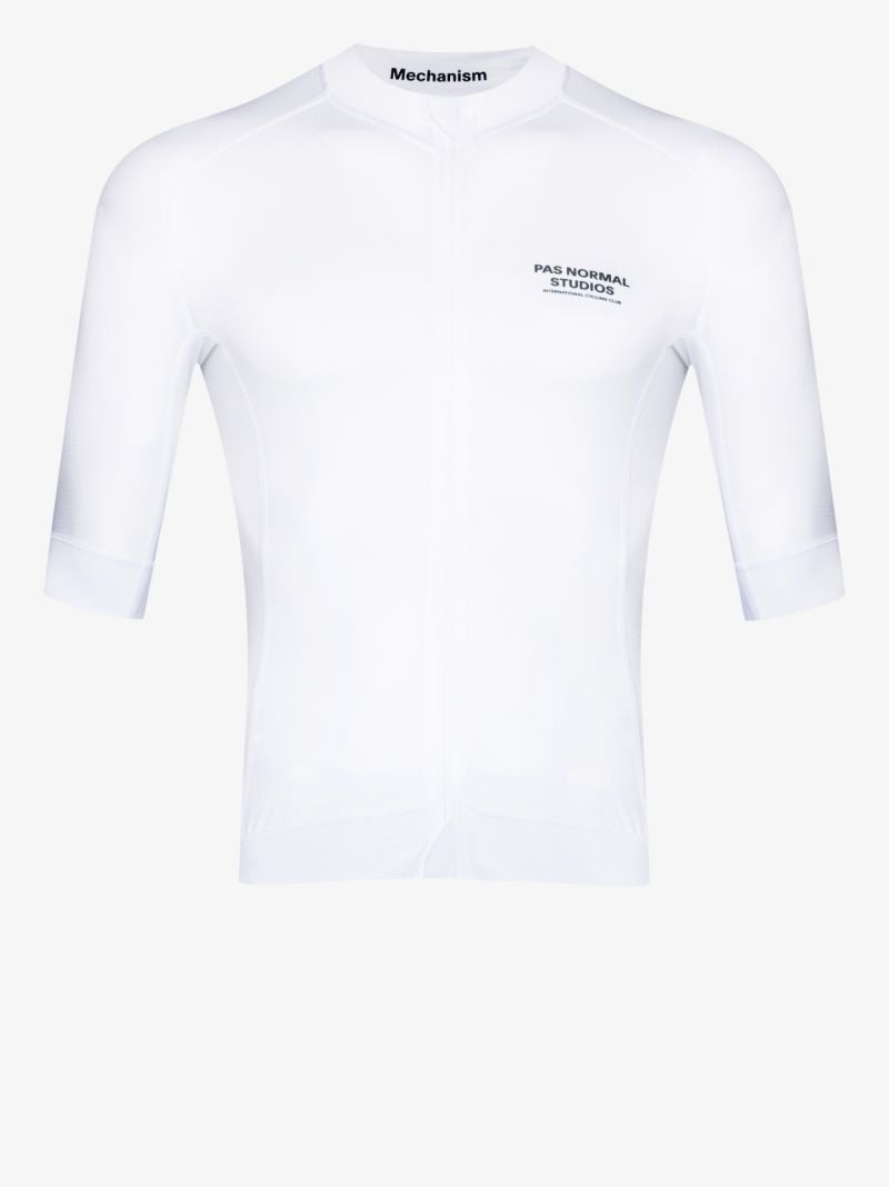 White Mechanism Cycling Jersey Top