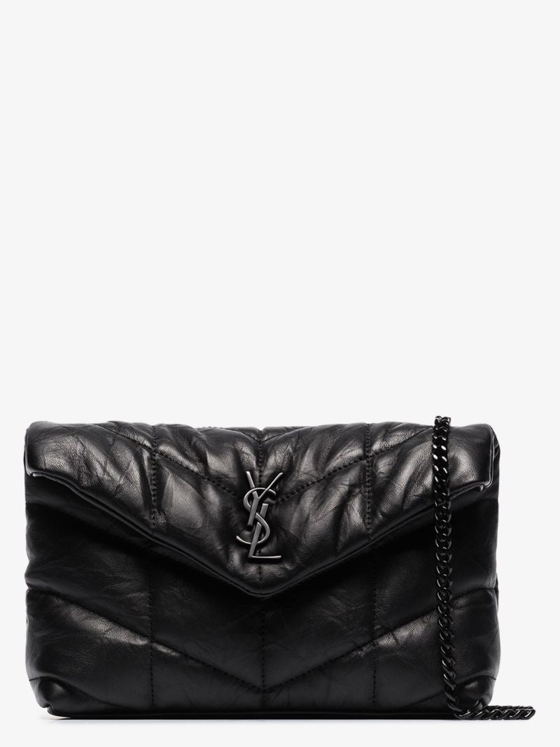 Black Loulou Puffer Small Leather Shoulder Bag