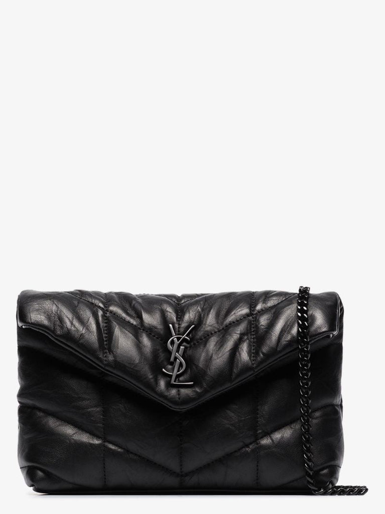 Black Loulou Puffer Small Leather Shoulder Bag