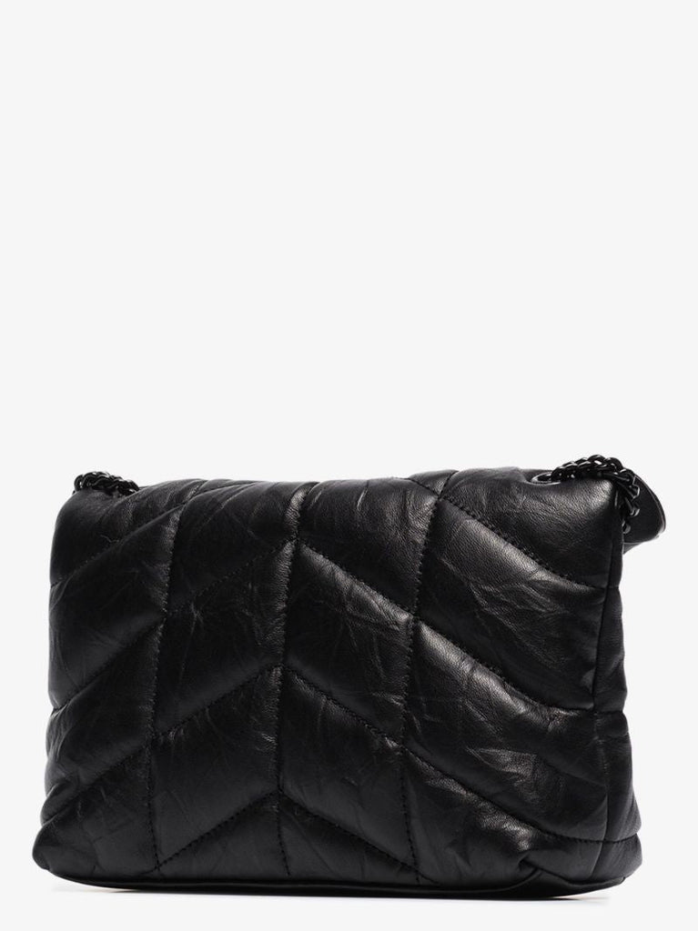 Black Loulou Puffer Small Leather Shoulder Bag