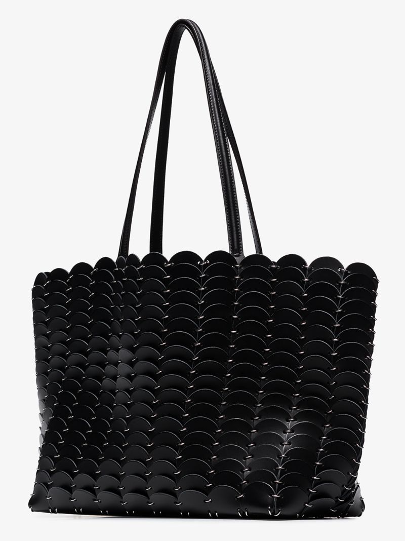 Black PacoÃ_x0083_Â¯o Large Leather Tote Bag
