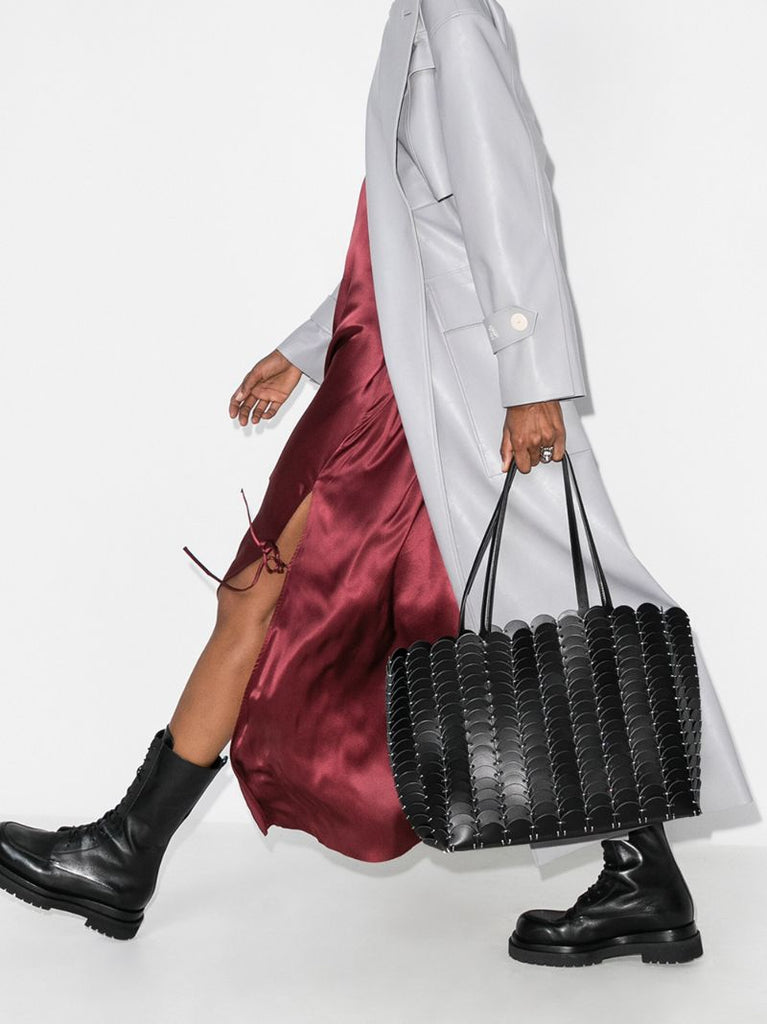 Black PacoÃ_x0083_Â¯o Large Leather Tote Bag