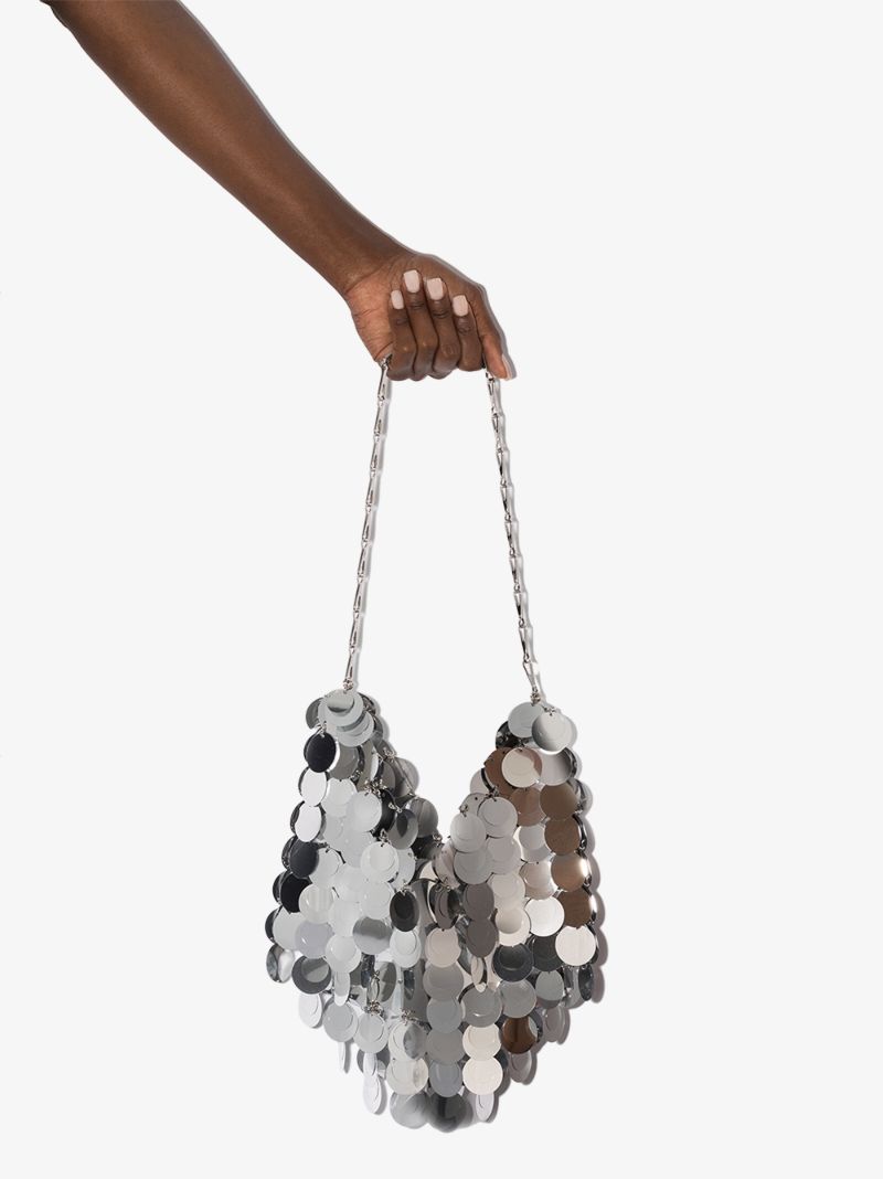 Silver Tone Sparkle Hobo Shoulder Bag