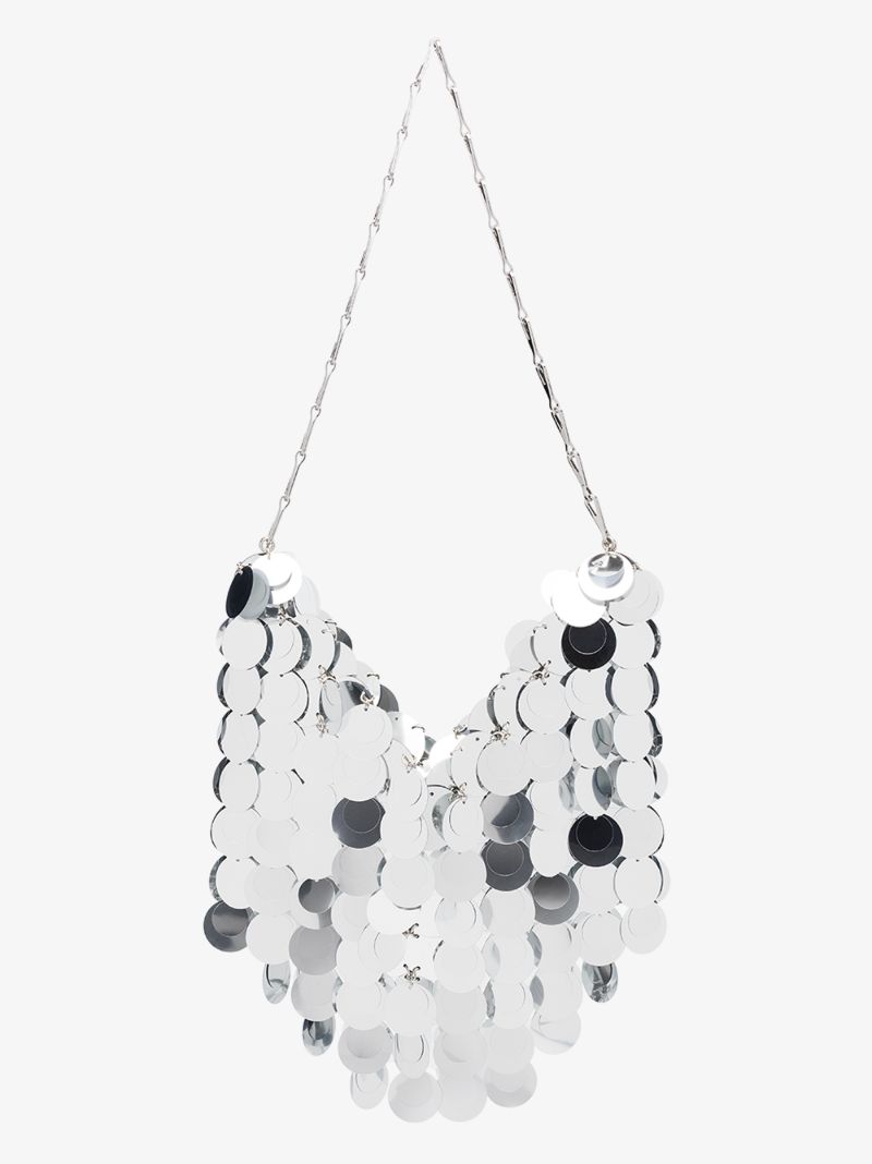 Silver Tone Sparkle Hobo Shoulder Bag