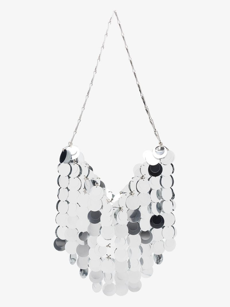 Silver Tone Sparkle Hobo Shoulder Bag