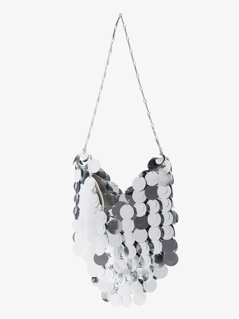 Silver Tone Sparkle Hobo Shoulder Bag