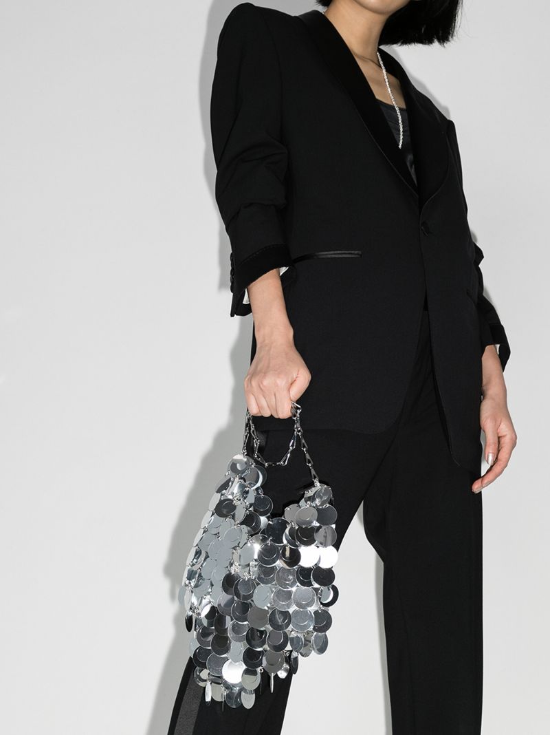 Silver Tone Sparkle Hobo Shoulder Bag