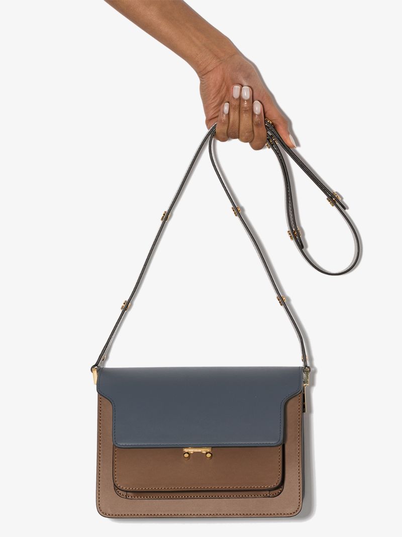 Brown Trunk Medium Leather Shoulder Bag