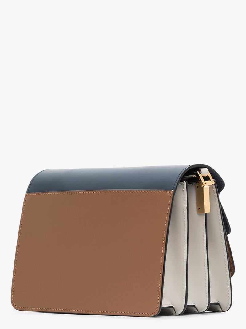 Brown Trunk Medium Leather Shoulder Bag