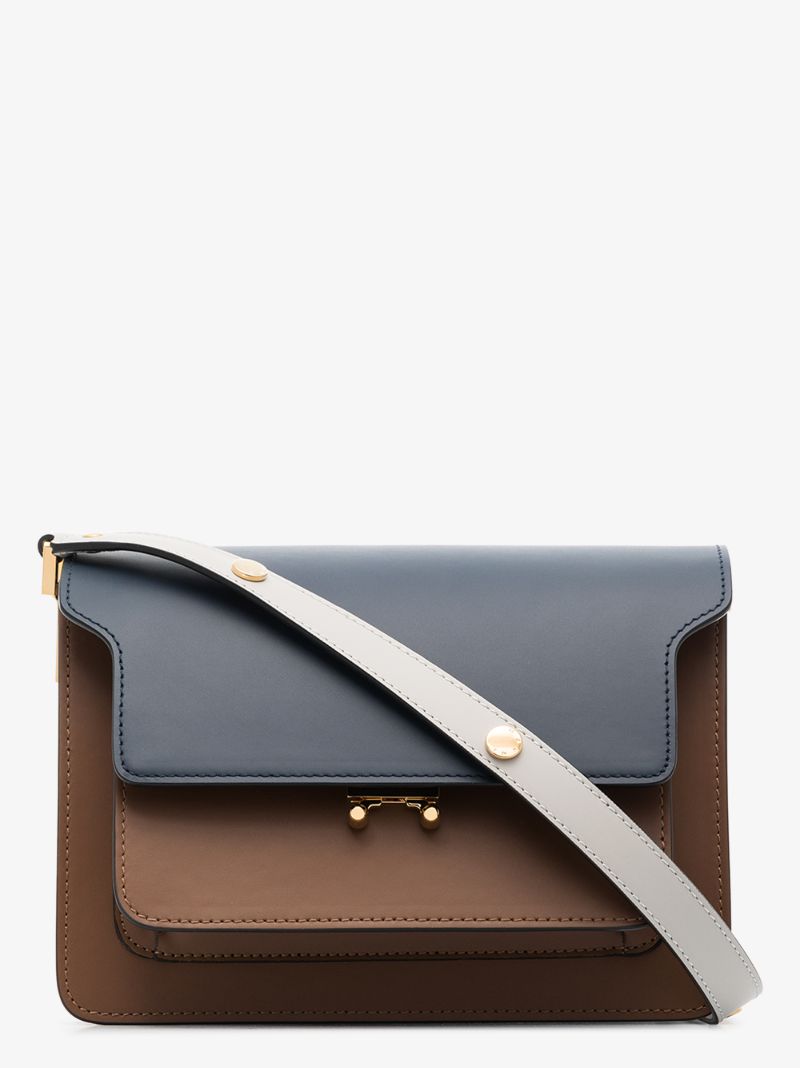 Brown Trunk Medium Leather Shoulder Bag