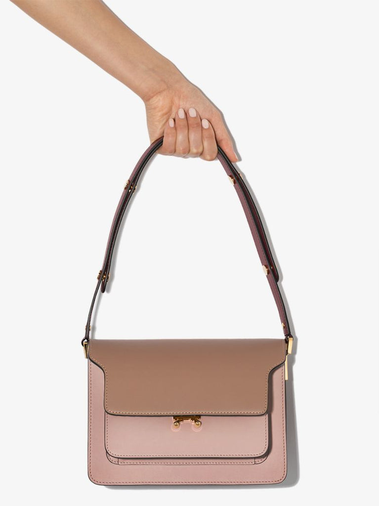 Pink Trunk Medium Leather Shoulder Bag