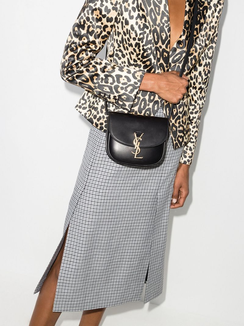 Black Kaia Small Leather Shoulder Bag