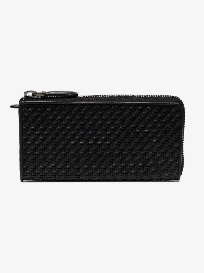 Black Pelletessuta Woven Leather Wallet