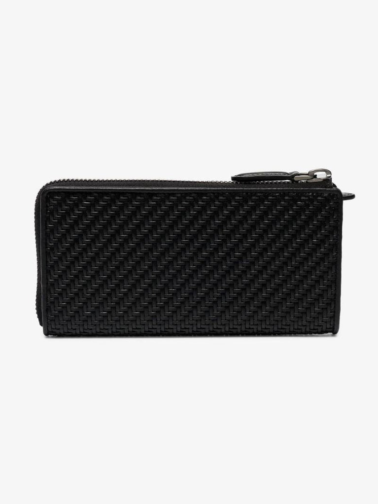 Black Pelletessuta Woven Leather Wallet