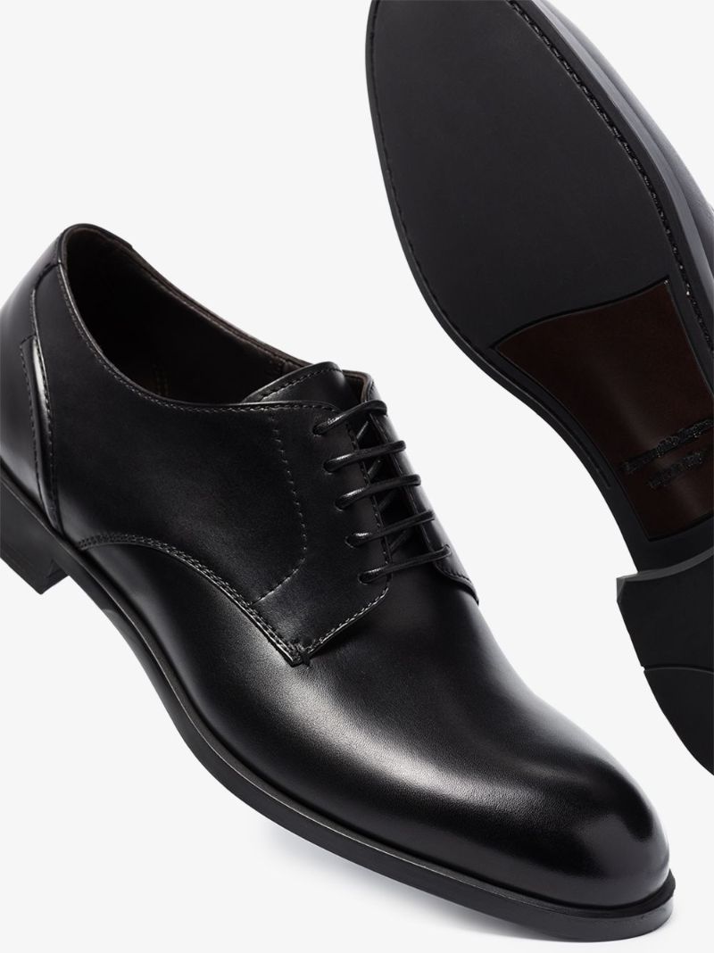 Black Siena Flex Leather Derby Shoes
