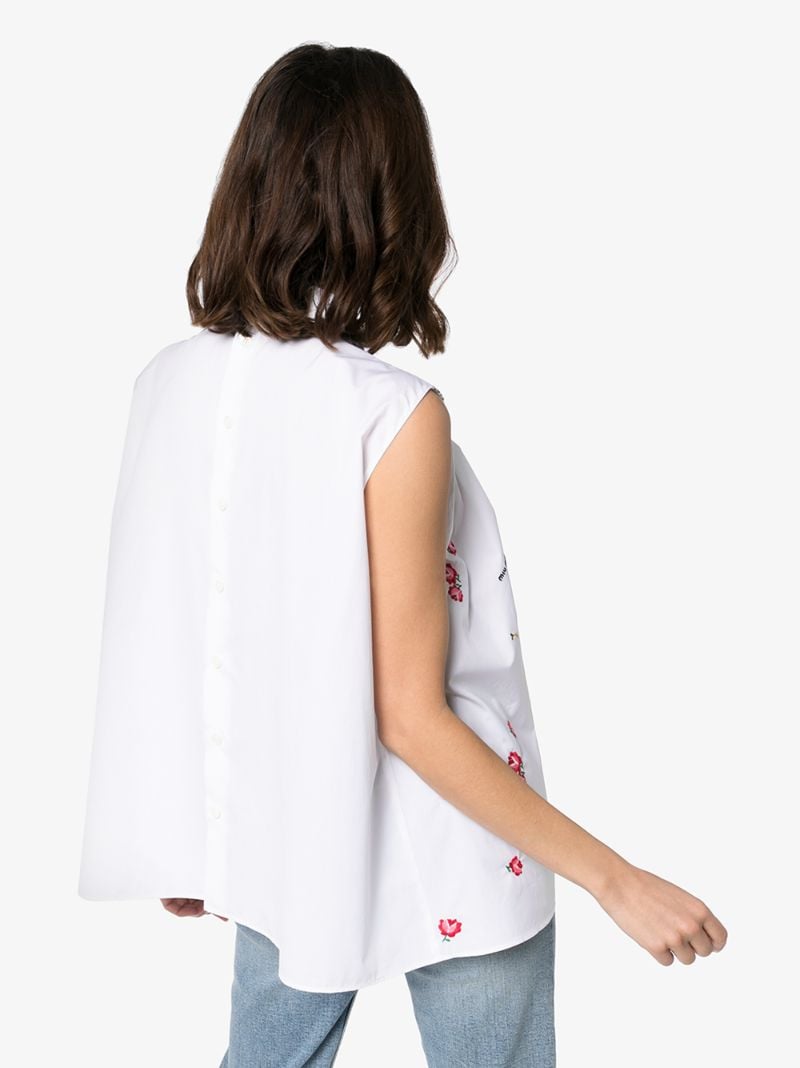 Floral Embroidered Sleeveless Shirt