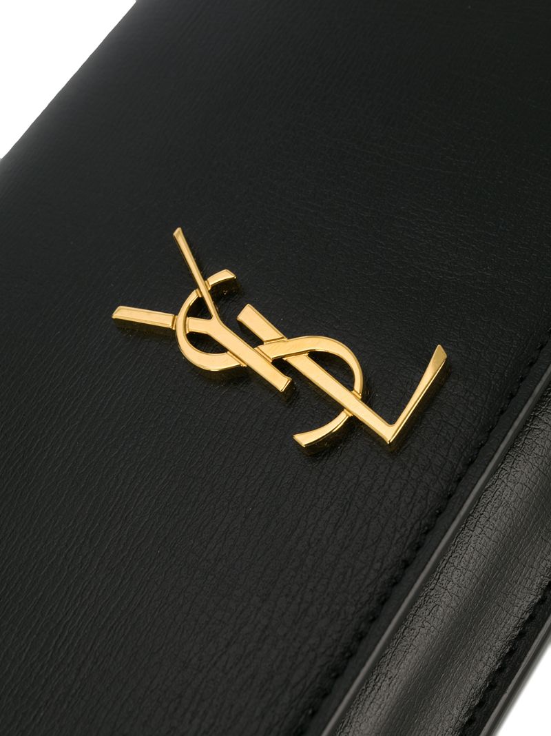 Black Monogram Leather Phone Holder Bag