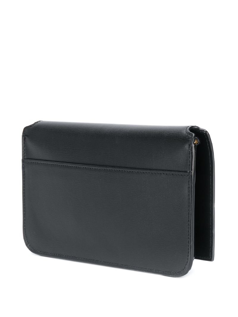 Black Monogram Leather Phone Holder Bag