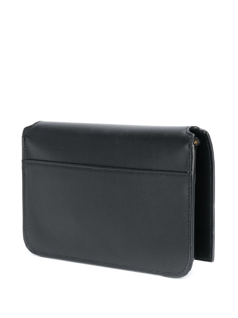 Black Monogram Leather Phone Holder Bag