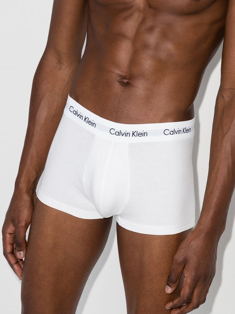 White Cotton Boxer Briefs Set