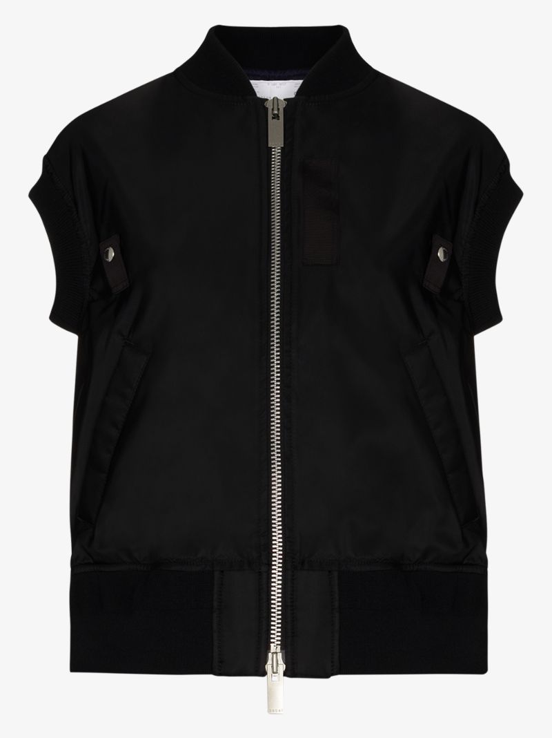 Short Sleeve Shell Bomber Jacket