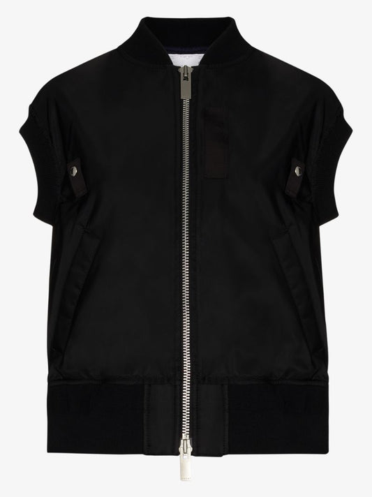 Short Sleeve Shell Bomber Jacket