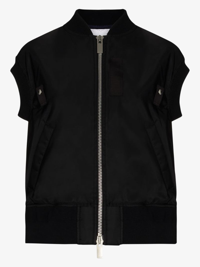 Short Sleeve Shell Bomber Jacket