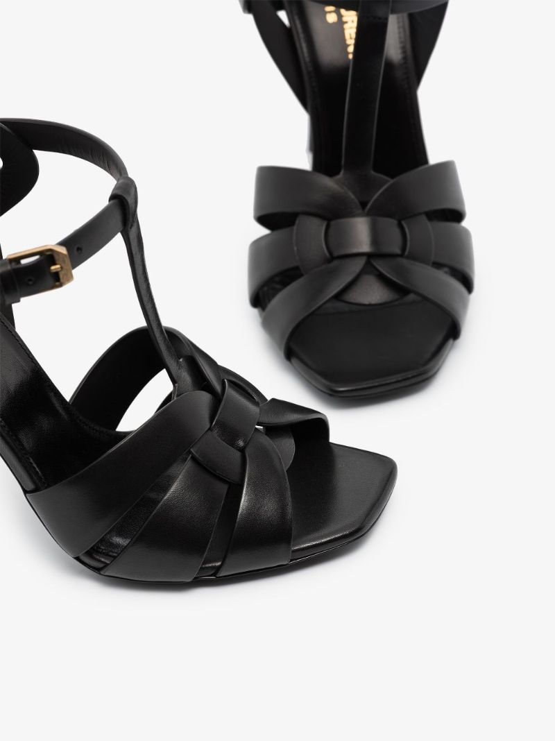 Black Tribute 105 Leather Sandals