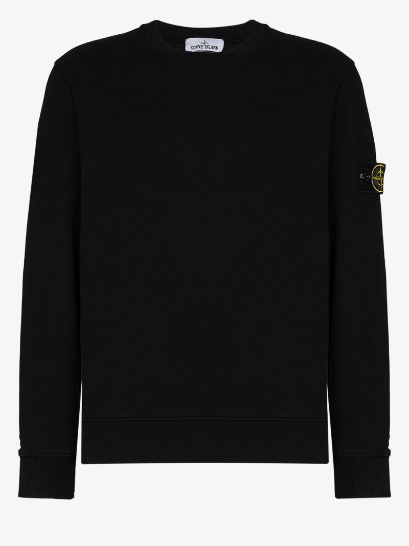 Black Crew Neck Cotton Sweatshirt