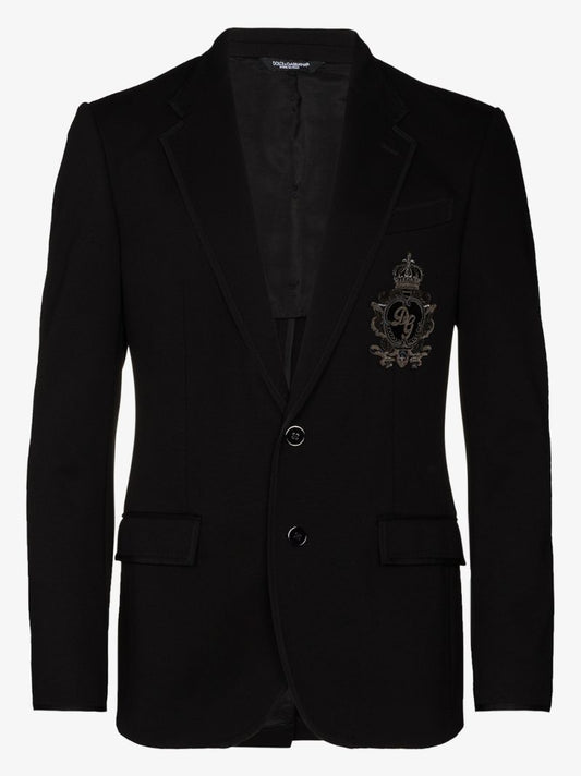 Logo Patch Jersey Blazer