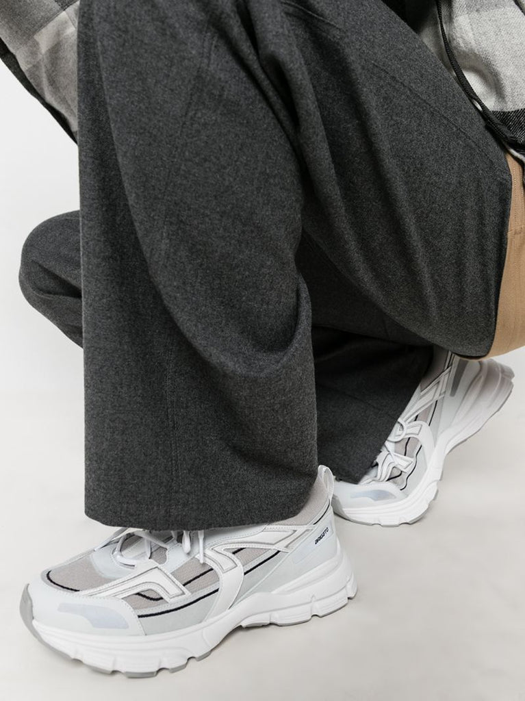 White Marathon Runner Leather Sneakers