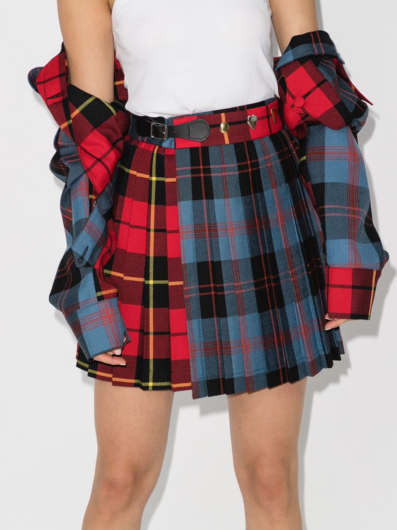 X Browns 50 Tartan Wool Mini Kilt Skirt