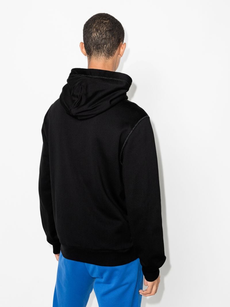 Black Logo Patch Zip-through Hoodie