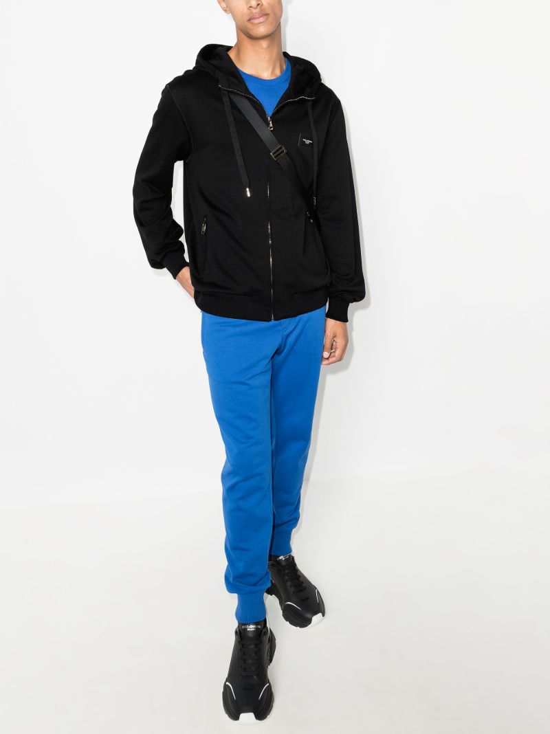 Black Logo Patch Zip-through Hoodie