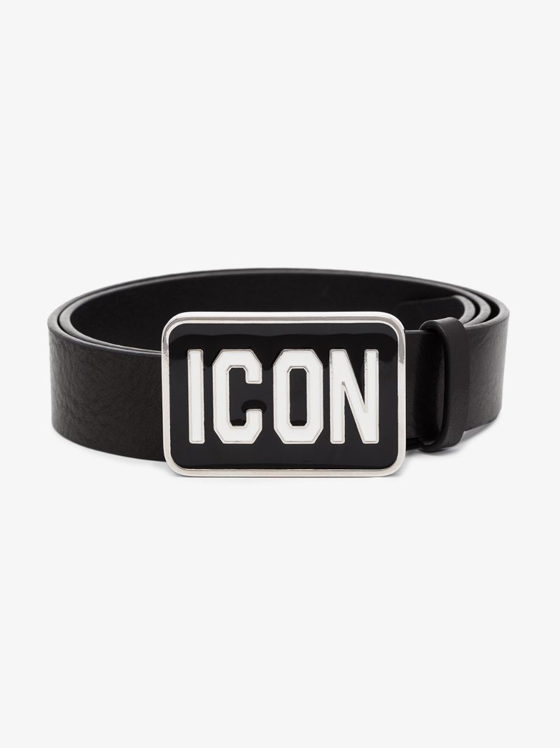 Black Icon Leather Belt