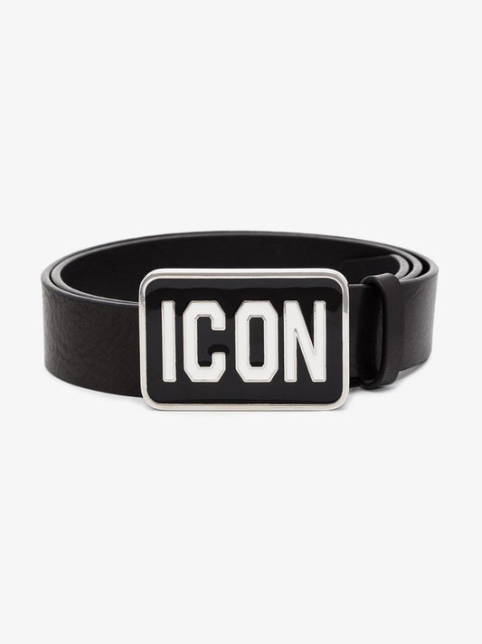 Black Icon Leather Belt
