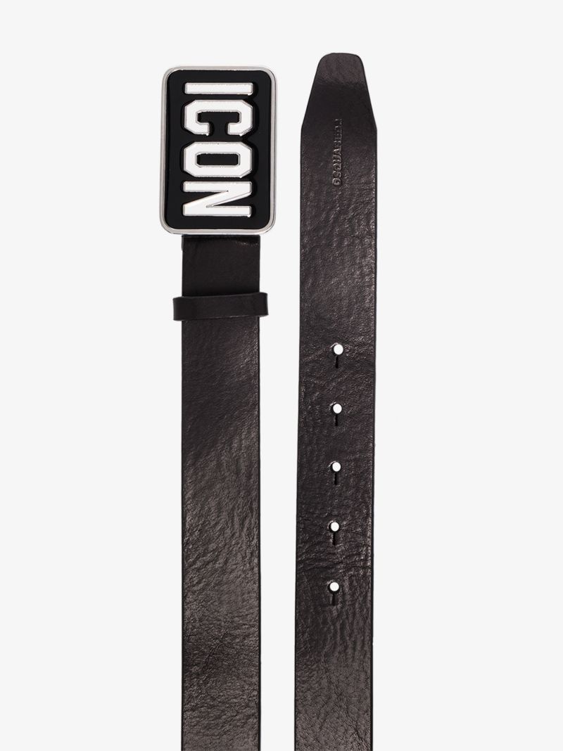 Black Icon Leather Belt