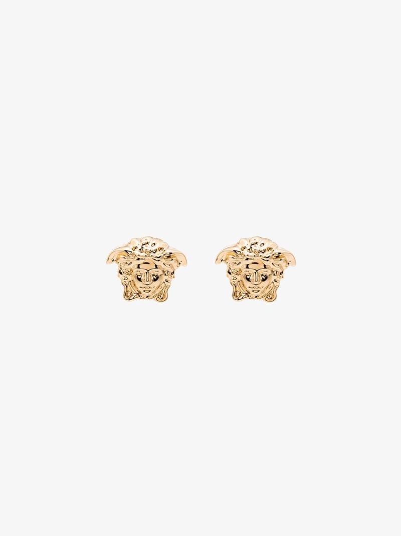 Gold-tone Medusa Head Earrings