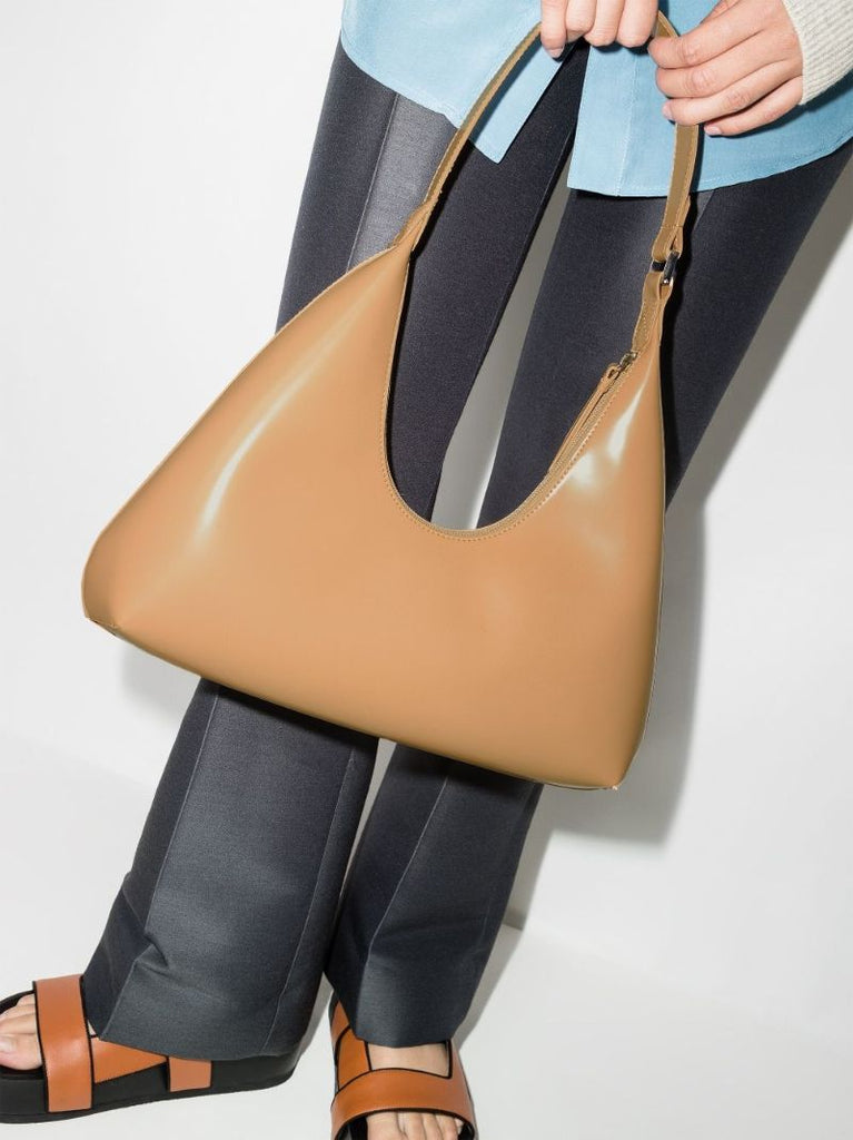Beige Amber Leather Shoulder Bag
