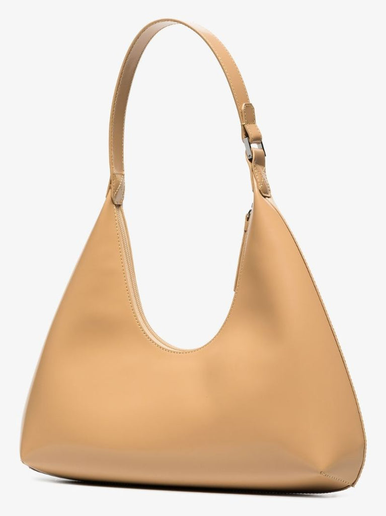 Beige Amber Leather Shoulder Bag