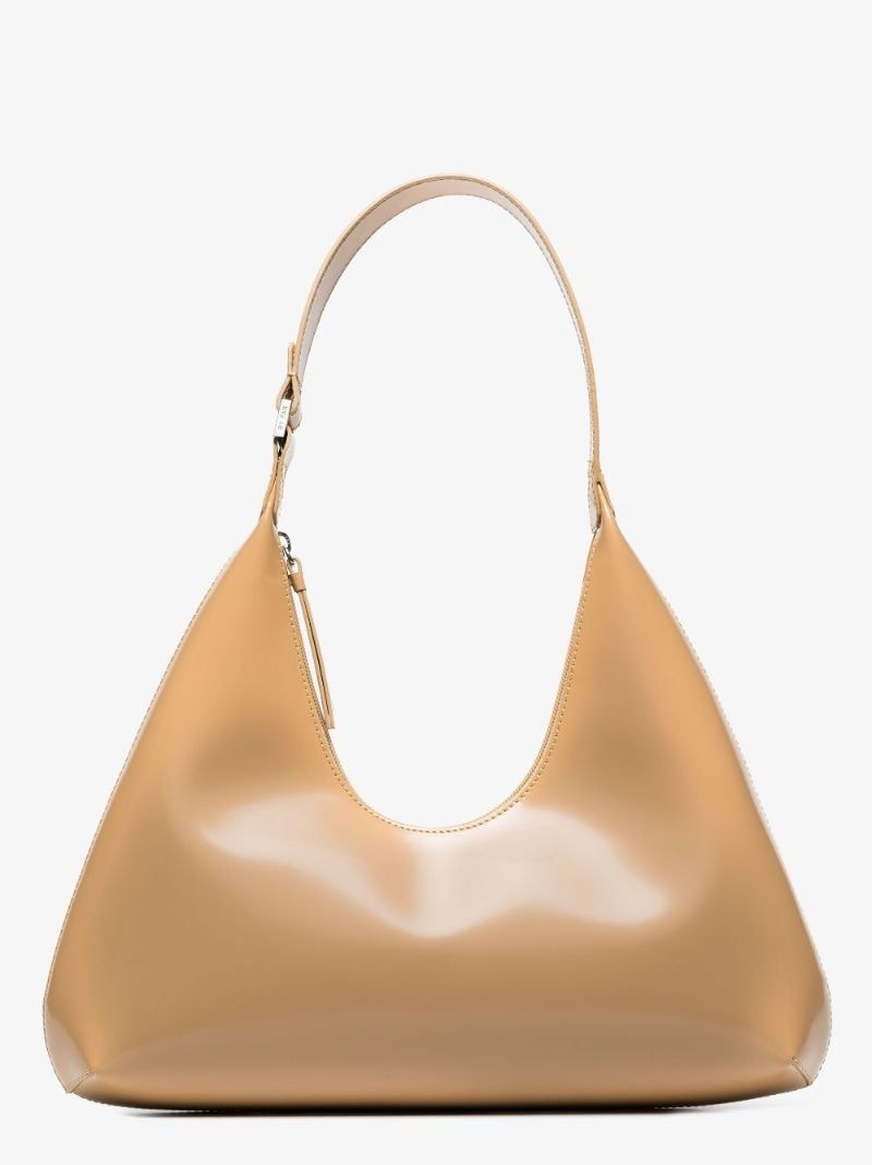 Beige Amber Leather Shoulder Bag