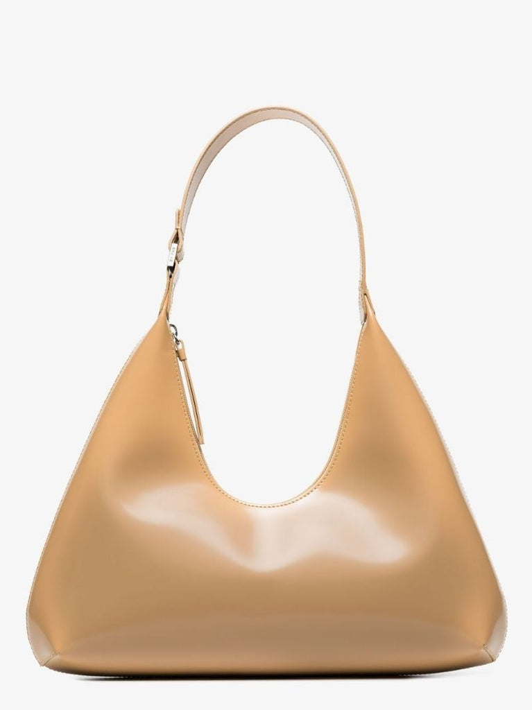 Beige Amber Leather Shoulder Bag