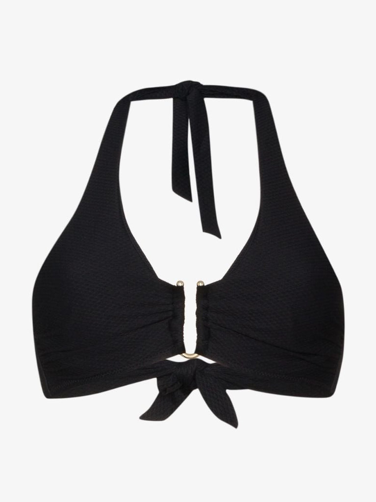 Black Core Halterneck Ring Bikini Top