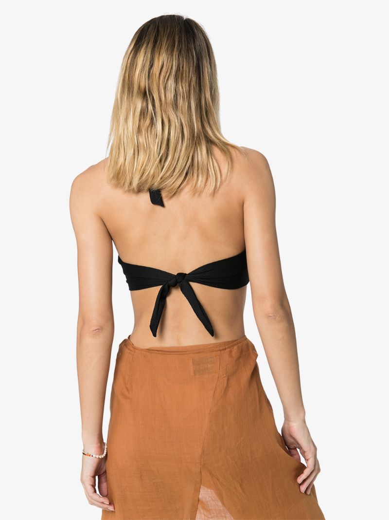 Black Core Halterneck Ring Bikini Top